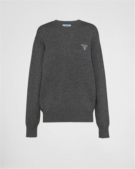 prada grey cashmere monkey sweater|prada sweater.